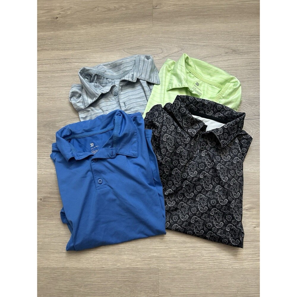 Lot Of 4 Boys ALL IN MOTION short Sleeve Polo Shirt Size 14 golf outdoors boy